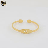 (MBRA-22-W) Stainless Steel - Snake Open Bangle.