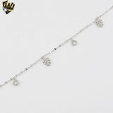 (2-0435) 925 Sterling Silver - Leaves Charms Bracelet.