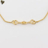 (MBRA-26-3) Gold Laminate - Equestrian Snaffle Bit Adjustable Bracelet - BGF
