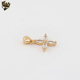 (1-2078-3) Gold Laminate - Zircon Flower Pendant - BGF