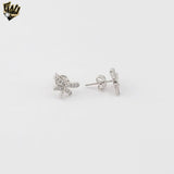 (2-3097-1) 925 Sterling Silver -  Zircon Dragonfly Stud Earrings.