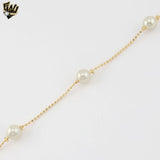 (1-0757-1) Gold Laminate - Balls Link Pearl Bracelet - 7" - BGF