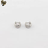 (2-4278) 925 Sterling Silver - Small Zircon Huggies.