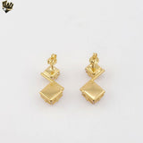 (1-1222-6) Gold Laminate - Square Zircon Earrings - BGF