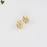 (1-1246-1) Gold Laminate - Irregular Zircon Stud Earrings - BGF