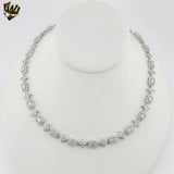 (1-6047) Gold Laminate -Square Tennis Necklace.