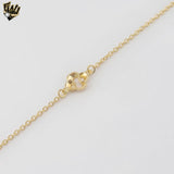 (1-0588) Laminado de oro - Pulsera de elefantes con eslabones Rolo de 3 mm - 7" - BGF