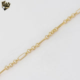 (1-0720) Gold Laminate - Mixed Links Bracelet - 7''- BGF