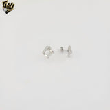 (2-3121) 925 Sterling Silver - Asymmetrical Square Stud Earrings.