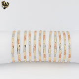 (1-4013-2) Laminado de oro - Brazaletes de tres tonos de 4 mm - Docena - BGO