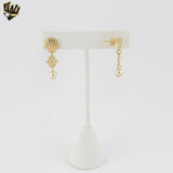 (1-1237-9) Gold Laminate - Shell Dangling Earrings - BGF