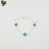 (2-0426) 925 Sterling Silver - 3mm Rolo Link Eye Bracelet.