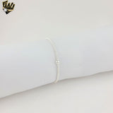 (2-0438) 925 Sterling Silver - 2mm Elastic Balls Bracelet.
