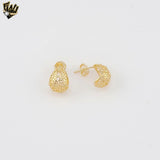(1-1223-5) Gold Laminate - Flower Design Earrings - BGF