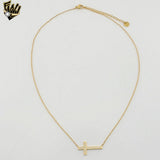 (4-7034) Stainless Steel - 1mm Cross Necklace - 16".