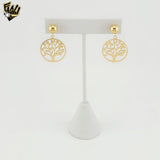 (4-2150) Stainless Steel - Tree of Life Dangling Earrings.