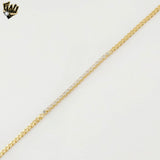(1-6281) Gold Laminate - Zircon Curb Link Necklace - BGF - 16"