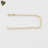 (1-0524) Laminado de oro - Pulsera Mariner Link Evil Eye de 3,5 mm - 7,5" - BGF