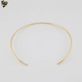 (1-6161) Gold Laminate - Thick Wire Choker Necklace - 16" - BGF