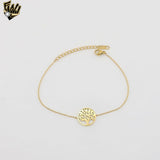 (4-4201) Stainless Steel - Tree of Life Bracelet - 7.5"
