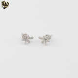 (2-3097-1) 925 Sterling Silver -  Zircon Dragonfly Stud Earrings.