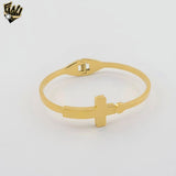 (MBRA-19-T) Stainless Steel - 3mm Plain Cross Bangle.
