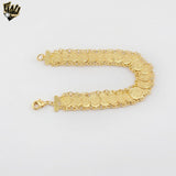 (1-0824) Pulsera de monedas de 14 mm laminadas en oro - 7,5" - BGO