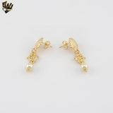 (1-1237-9) Gold Laminate - Shell Dangling Earrings - BGF