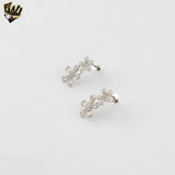 (2-6354) 925 Sterling Silver -Zircon Double Flower Set.