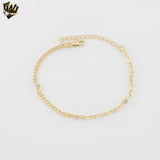 (1-0590) Laminado de oro - Pulsera con dijes de eslabones Rolo de 5,5 mm de largo - 8" - BGO