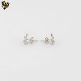 (2-3097-1) 925 Sterling Silver -  Zircon Dragonfly Stud Earrings.