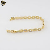 (1-60093-1) Gold Laminate - 7mm Square Zircon Bracelet - 7.5" - BGO