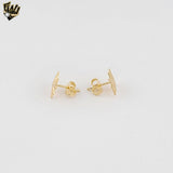 (1-1143-3) Gold Laminate - Celestial Star Stud Earrings - BGF