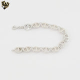 (2-0374-1) 925 Sterling Silver - 10mm Flat Mariner Bracelet - 7.5"