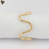 (1-4074) Gold Laminate - 4mm Wave Open Bangle - BGF