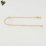 (1-0636) Gold Laminate - 1mm Rolo Link Zircon Bracelet - BGF