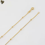 (1-1579) Gold Laminate -2.5mm Beads Box Link Chain - BGF
