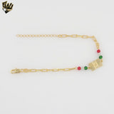 (1-0557) Gold Laminate - 3.5mm Paper Clip Mexico Bracelet - 7" - BGF