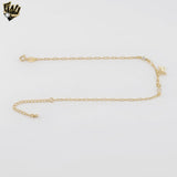 (1-0123) Gold Laminate - Paper Clip Link Butterfly Anklet - 10" - BGF