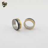 (4-0022-1) Stainless Steel - Tree Tones Ring.