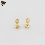 (1-1203-3) Gold Laminate - Mini Zircon Drop Stud Earrings - BGF