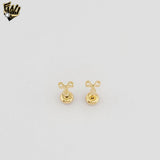 (1-1140-7) Gold Laminate - Mini Flower Stud Earrings - BGF
