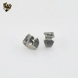 (4-0023-1) Stainless Steel -  Wheel Men Ring.