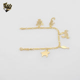 (1-0617) Laminado de oro - Brazalete de conchas Figaro Link de 3 mm - 7,5" - BGF