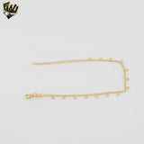 (1-0487) Gold Laminate - 1.5mm Curb Link Circles Charms Bracelet - BGF - 7"