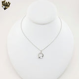 (2-66111) 925 Sterling Silver - Zircon Hearts Circle Necklace.