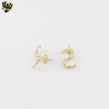 (1-1206-6) Gold Laminate - Letter S Shape Earrings - BGF