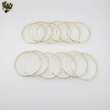 (1-4013-2) Laminado de oro - Brazaletes de tres tonos de 4 mm - Docena - BGO