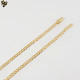 (1-1782-2) Gold Laminate - 3.5mm Flat Curb Link Chain - BGF