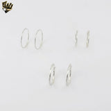 (2-4039) 925 Sterling Silver - Plain Small Hoops.
